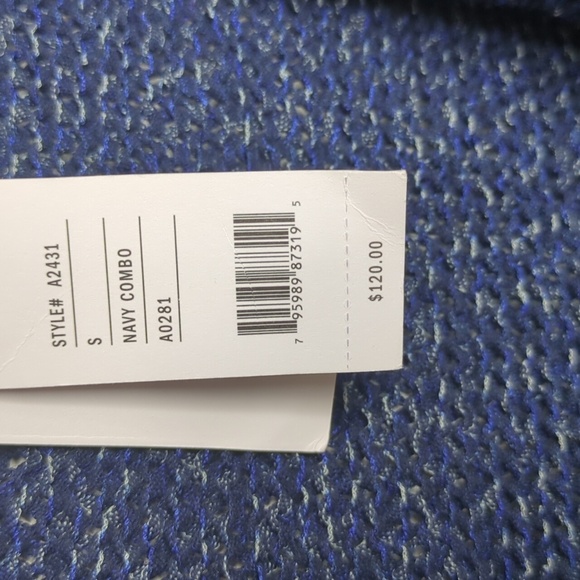 525 America NWT Fringe Cardigan Open Knit Sweater In Navy Combo - Picture 7 of 14